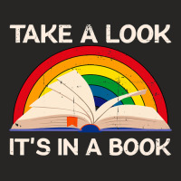 Vintage Sunset Rainbow Take A Look It S In A Book Reading T Shirt Ladies Fitted T-shirt | Artistshot