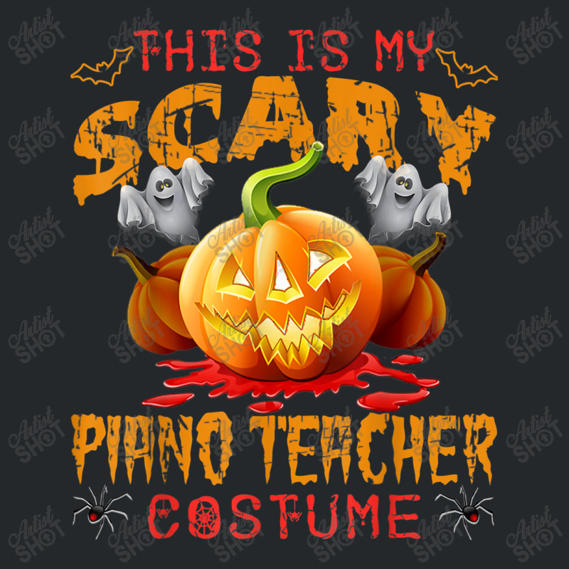 This Is My Scary Piano Teacher Costume Pumpkin Halloween Design Charac Crewneck Sweatshirt | Artistshot