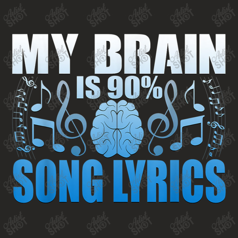 My Brain Is 90 Song Lyrics Novelty Design Vintage Retro Ladies Fitted T-Shirt by CaleDesign | Artistshot