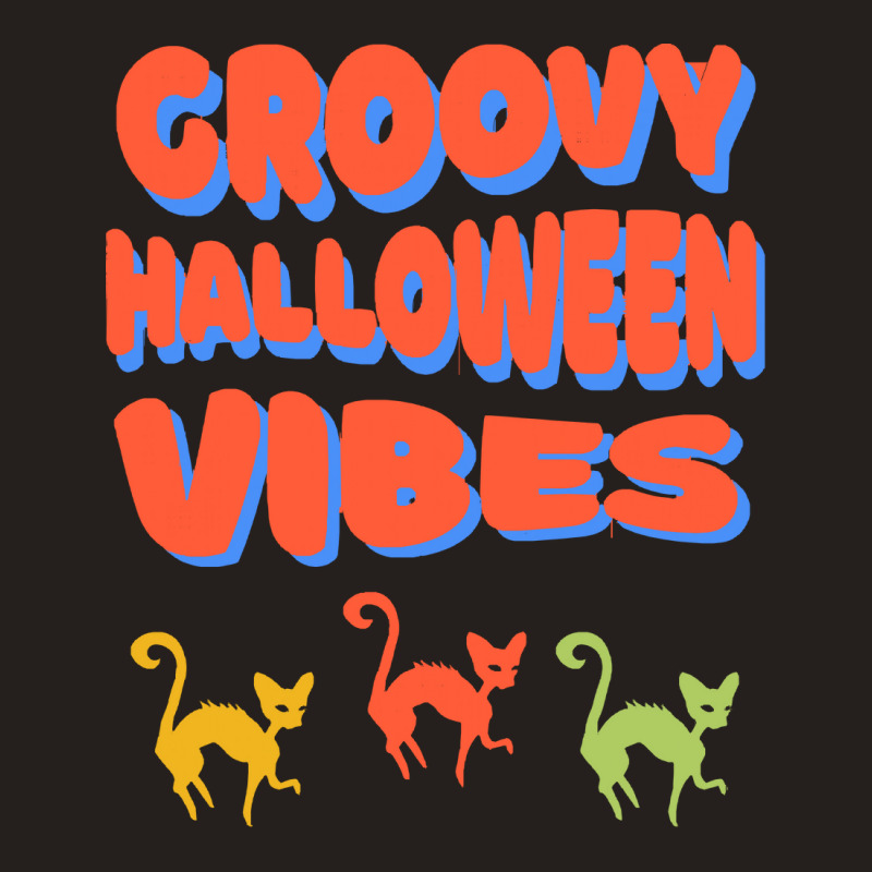 Groovy Halloween Vibes T  Shirt Groovy Halloween Vibes Cats Retro Colo Tank Top by orangesagreement | Artistshot