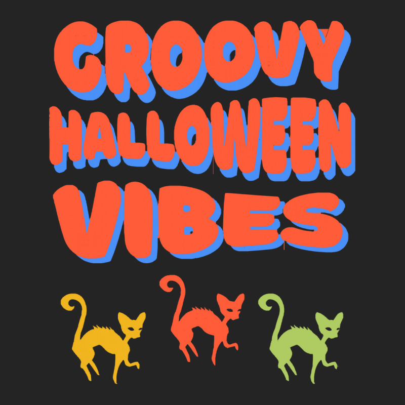 Groovy Halloween Vibes T  Shirt Groovy Halloween Vibes Cats Retro Colo 3/4 Sleeve Shirt by orangesagreement | Artistshot