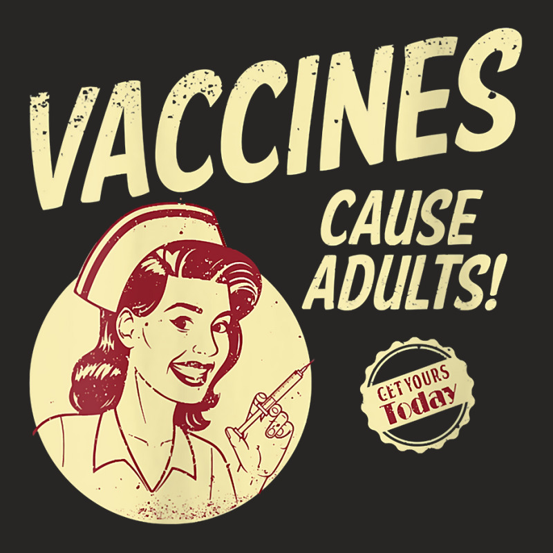 Womens Funny Pro Vaccination Vaccines Cause Adults Vaccinated V Neck T Ladies Fitted T-Shirt by FavorRoh | Artistshot