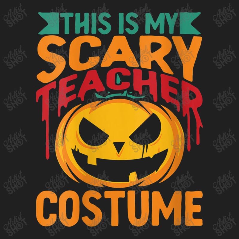 Womens This Is My Scary Teacher Lazy Halloween Costume Design Characte Drawstring Bags | Artistshot