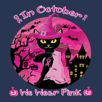 Halloween Black Cat Black Cat In October We Wear Pink Funny Halloween  Men Denim Jacket | Artistshot