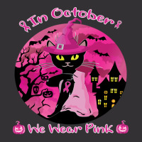 Halloween Black Cat Black Cat In October We Wear Pink Funny Halloween  Vintage Short | Artistshot