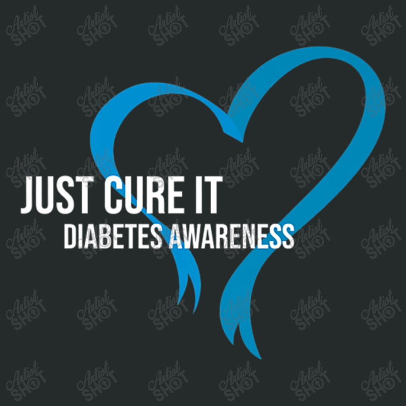 Cure Blue Ribbon Fight Diabetes Raise Awareness Month Women's Triblend Scoop T-shirt by NathanielDesign | Artistshot