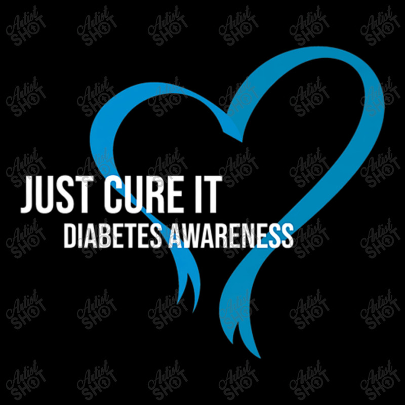 Cure Blue Ribbon Fight Diabetes Raise Awareness Month Cropped Hoodie by NathanielDesign | Artistshot