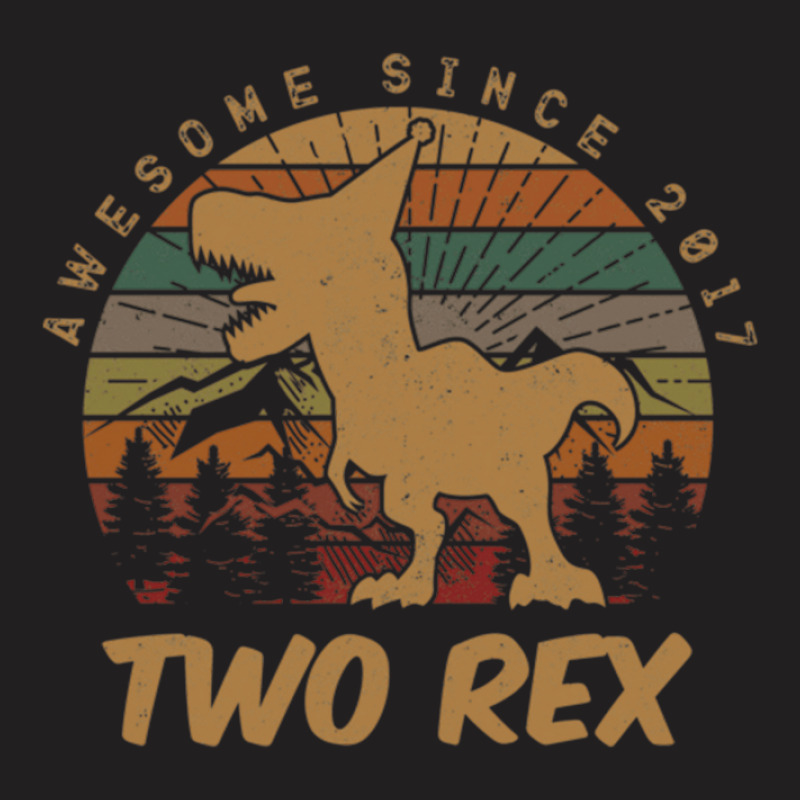 Kids 2nd Birthday Two Rex Gift Second Dinosaur T-Shirt by micjegreray | Artistshot