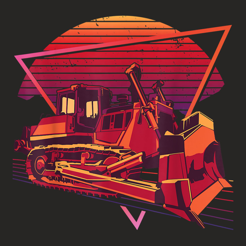 Retro Futuristic Bulldozer Tractor T Shirt Ladies Fitted T-Shirt by AbidahToenges | Artistshot