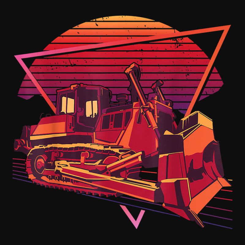 Retro Futuristic Bulldozer Tractor T Shirt Crop Top by AbidahToenges | Artistshot