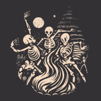 Halloween T  Shirt Skeletons Dancing Around A Fire Under The Moon T  S Vintage Hoodie And Short Set | Artistshot