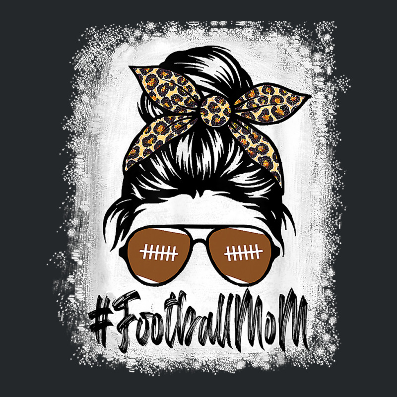 Messy Bun Player Bleached Football Mom Life With Leopard Crewneck Sweatshirt by pester | Artistshot