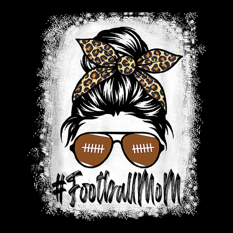 Messy Bun Player Bleached Football Mom Life With Leopard Long Sleeve Shirts by pester | Artistshot