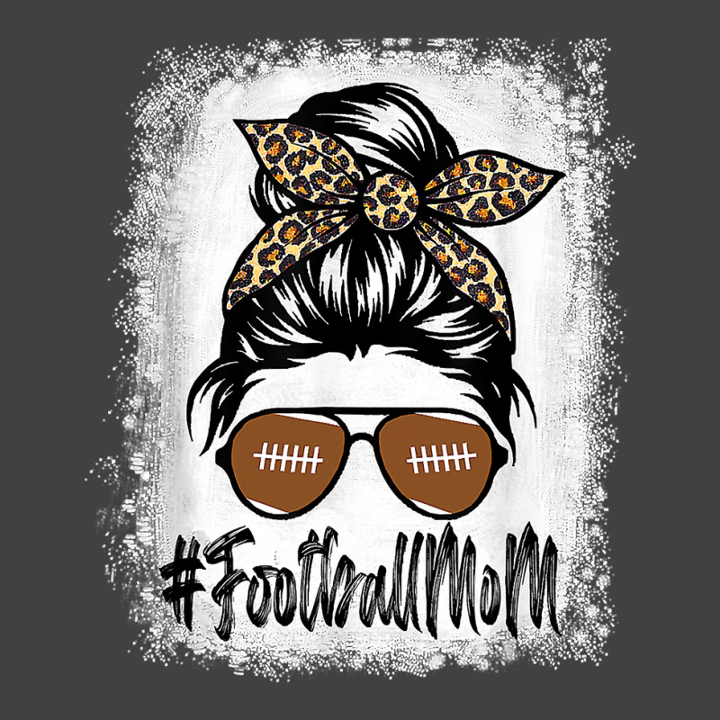 Messy Bun Player Bleached Football Mom Life With Leopard Vintage T-Shirt by pester | Artistshot