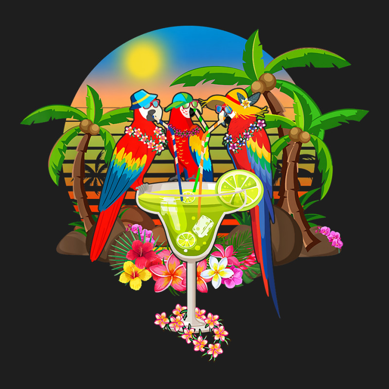 Parrots Drinking Margarita On Summer Vacation Birds Fun T Shirt Classic T-shirt by BrunkeMiaysia | Artistshot