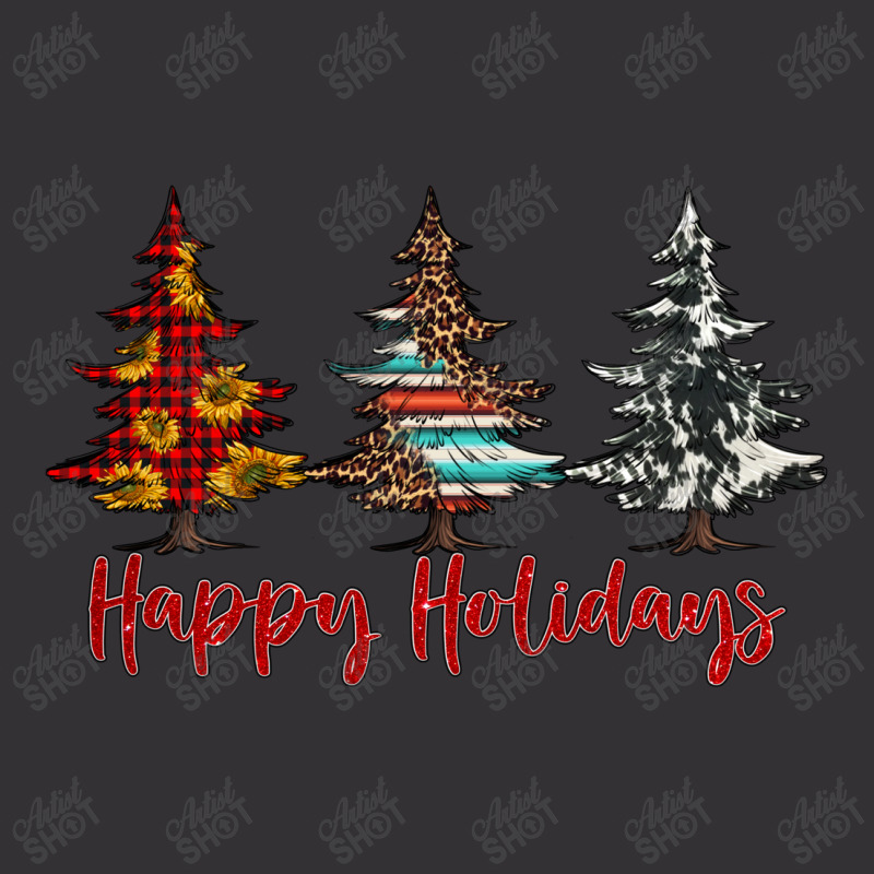 Happy Holidays Christmas Trees Vintage Hoodie And Short Set | Artistshot