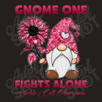 Gnome One Fight Alone Burgundy Ribbon Sickle Cell Awareness Tank Top | Artistshot