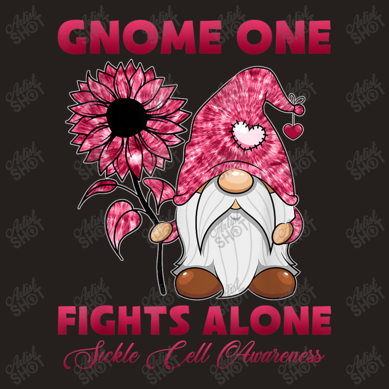 Gnome One Fight Alone Burgundy Ribbon Sickle Cell Awareness Tank Top by NathanielDesign | Artistshot