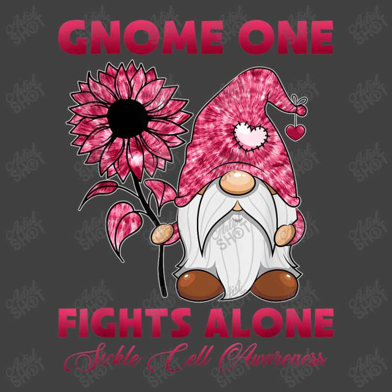 Gnome One Fight Alone Burgundy Ribbon Sickle Cell Awareness Vintage T-Shirt by NathanielDesign | Artistshot