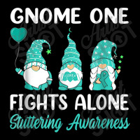 Gnome One Fight Alone Teal Ribbon Stuttering Awareness Adjustable Cap | Artistshot