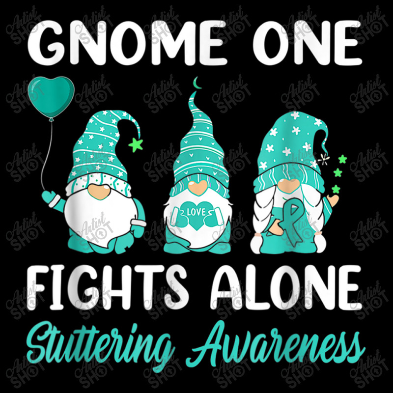 Gnome One Fight Alone Teal Ribbon Stuttering Awareness Adjustable Cap by NathanielDesign | Artistshot