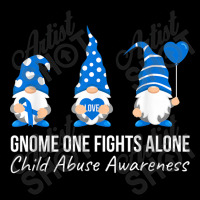 Gnome One Fights Alone Child Abuse Awareness Blue Ribbon V-neck Tee | Artistshot