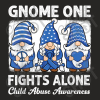 Gnome One Fights Alone Child Abuse Prevention Awareness Ladies Fitted T-shirt | Artistshot