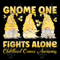 Gnome One Fights Alone Gold Childhood Cancer Awareness V-neck Tee | Artistshot