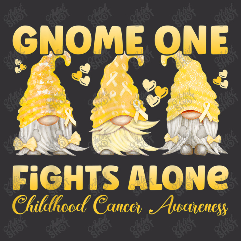 Gnome One Fights Alone Gold Childhood Cancer Awareness Vintage Short by NathanielDesign | Artistshot