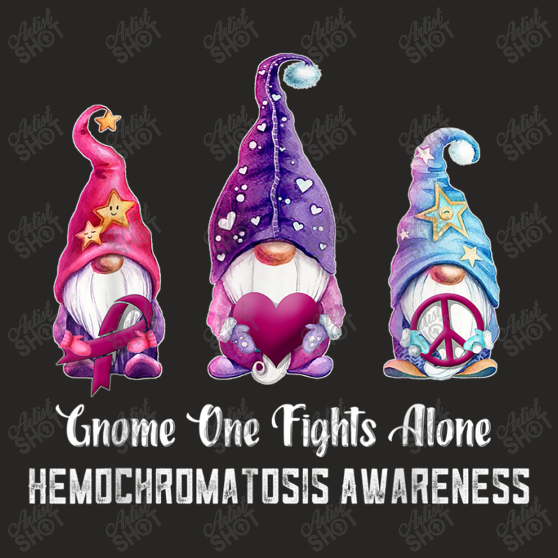 Gnome One Fights Alone Hemochromatosis Awareness Ladies Fitted T-Shirt by NathanielDesign | Artistshot