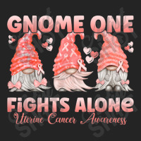 Gnome One Fights Alone Peach  Uterine Cancer Awareness 3/4 Sleeve Shirt | Artistshot