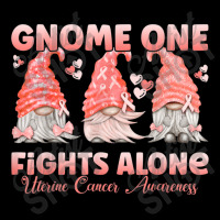 Gnome One Fights Alone Peach  Uterine Cancer Awareness Lightweight Hoodie | Artistshot