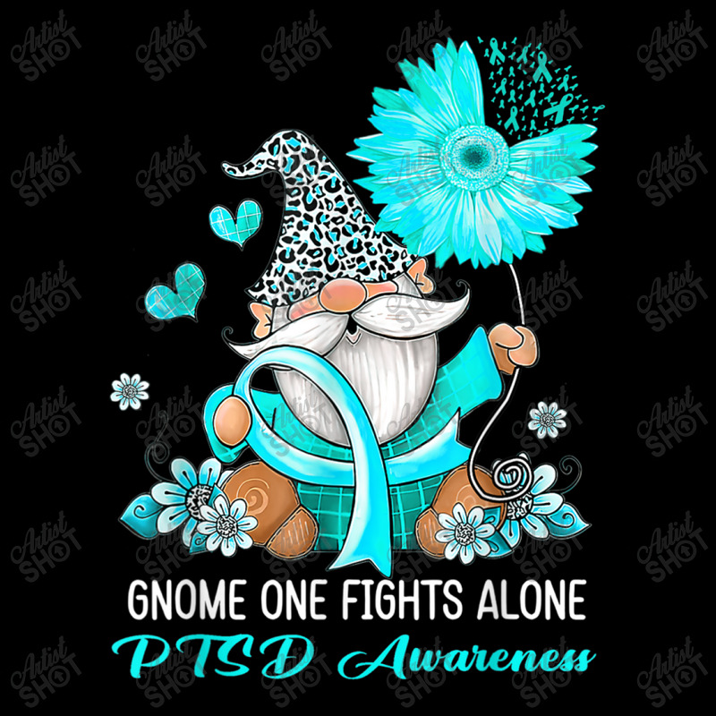 Gnome One Fights Alone Ribbon Ptsd Awareness Adjustable Cap by NathanielDesign | Artistshot