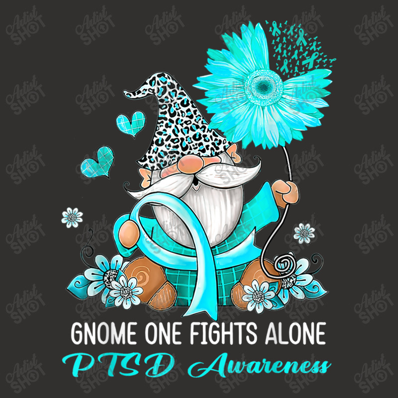 Gnome One Fights Alone Ribbon Ptsd Awareness Champion Hoodie by NathanielDesign | Artistshot