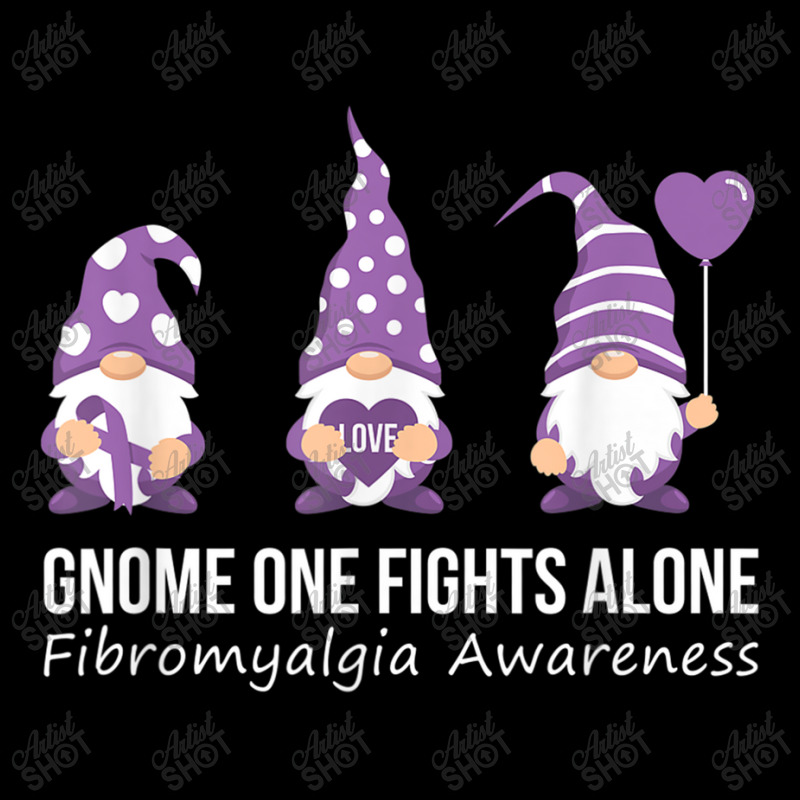 Gnome One Fights Alone  Fibromyalgia Awareness Warrior Zipper Hoodie by NathanielDesign | Artistshot