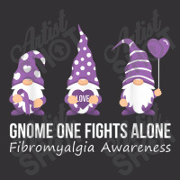 Gnome One Fights Alone  Fibromyalgia Awareness Warrior Vintage Hoodie And Short Set | Artistshot