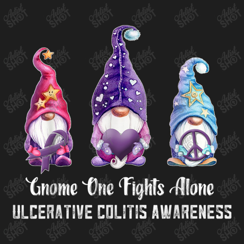 Gnome One Fights Alone Ulcerative Colitis Awareness Classic T-shirt by NathanielDesign | Artistshot