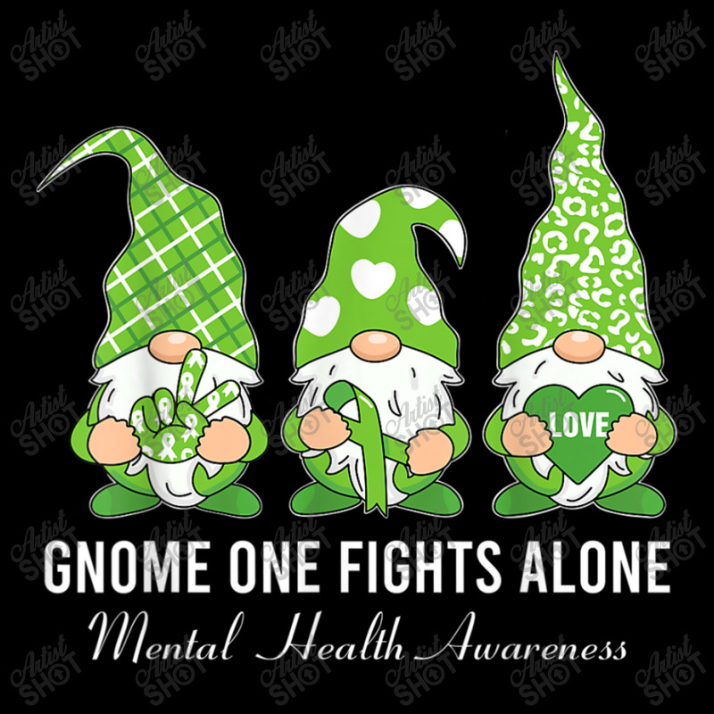 Green Ribbon Gnome One Fights Alone Mental Health Awareness Kids Cap by NathanielDesign | Artistshot