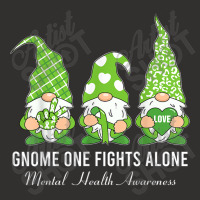 Green Ribbon Gnome One Fights Alone Mental Health Awareness Champion Hoodie | Artistshot