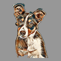 Australian Shepherd Dog Against Green Background Women's V-neck T-shirt | Artistshot