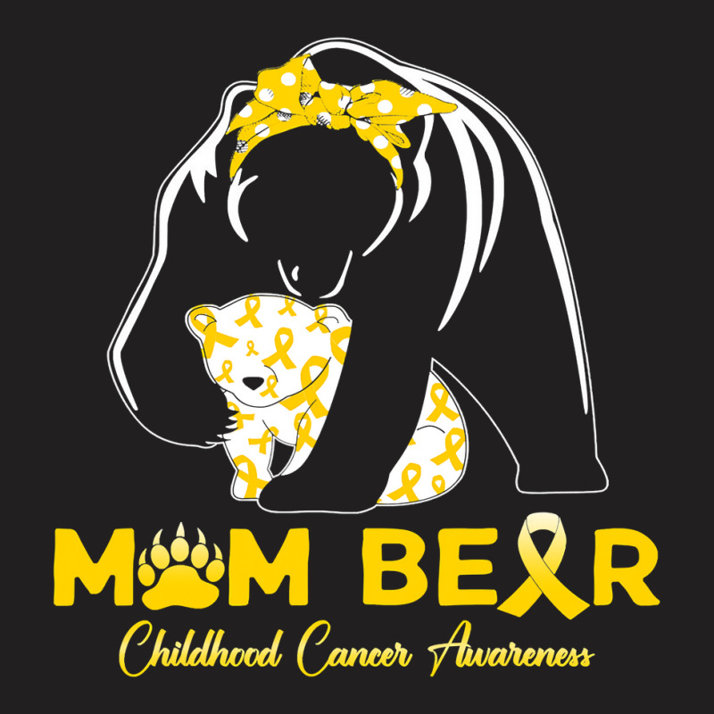 Mama Bear Childhood Cancer Awareness Month Gold Ribbon 153 T-shirt | Artistshot