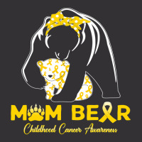 Mama Bear Childhood Cancer Awareness Month Gold Ribbon 153 Vintage Hoodie | Artistshot