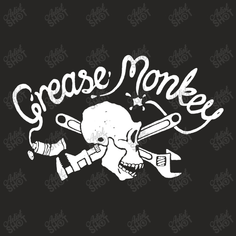 Grease Monkey Skull Crossbones Ladies Fitted T-Shirt by Samboo | Artistshot