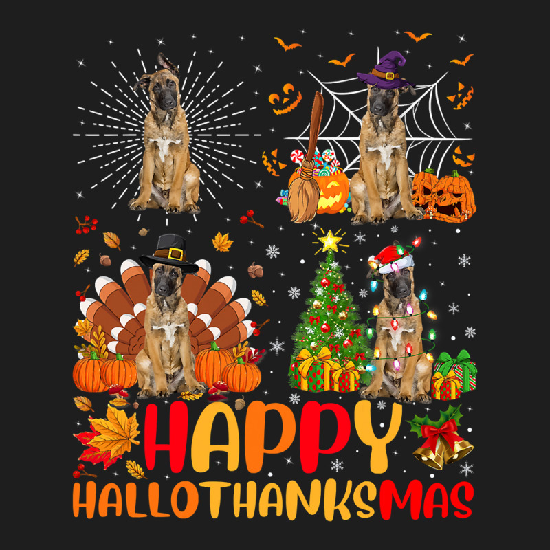 Halloween Thanksgiving Christmas Malinois Dog Hallothanksmas Classic T-shirt by peafowl | Artistshot