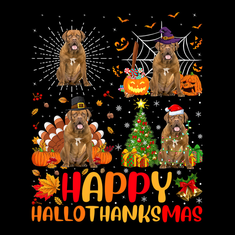 Halloween Christmas Dogue De Bordeaux Dog Hallothanksmas Pocket T-shirt | Artistshot