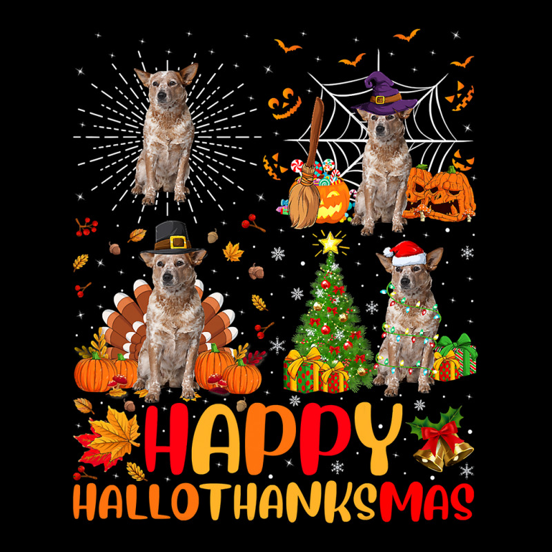 Halloween Christmas Australian Cattle Dog Hallothanksmas Men's 3/4 Sleeve Pajama Set by peafowl | Artistshot