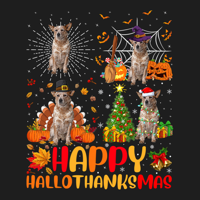 Halloween Christmas Australian Cattle Dog Hallothanksmas Classic T-shirt by peafowl | Artistshot