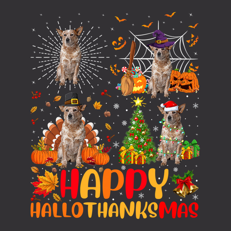 Halloween Christmas Australian Cattle Dog Hallothanksmas Vintage Hoodie And Short Set by peafowl | Artistshot