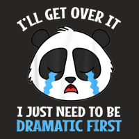 Funny Dramatic Panda Bear Face Kawaii Anime Lovers Ladies Fitted T-shirt | Artistshot