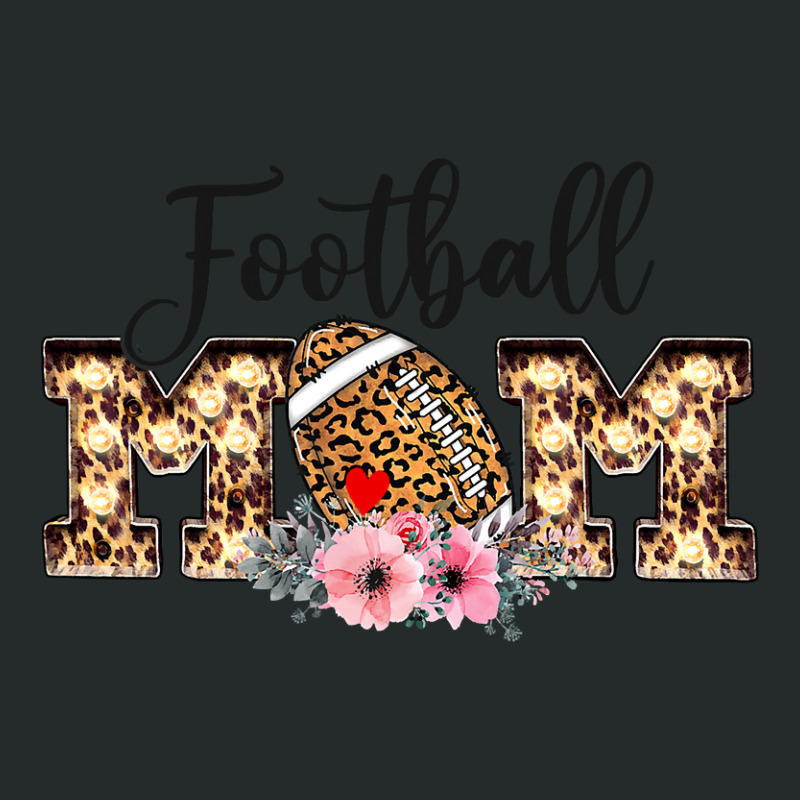 Football Mom Funny Leopard Floral Football Lovers Women's Triblend Scoop T-shirt by pester | Artistshot